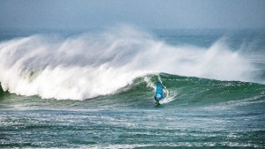 Philippe Mesmeur on a big wave testing new gear
