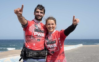 Marc Pare & Lina Erpenstein, the winners of the PWA Wave World Cup Tenerife 2024